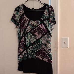 Trendy Geometric Print Top